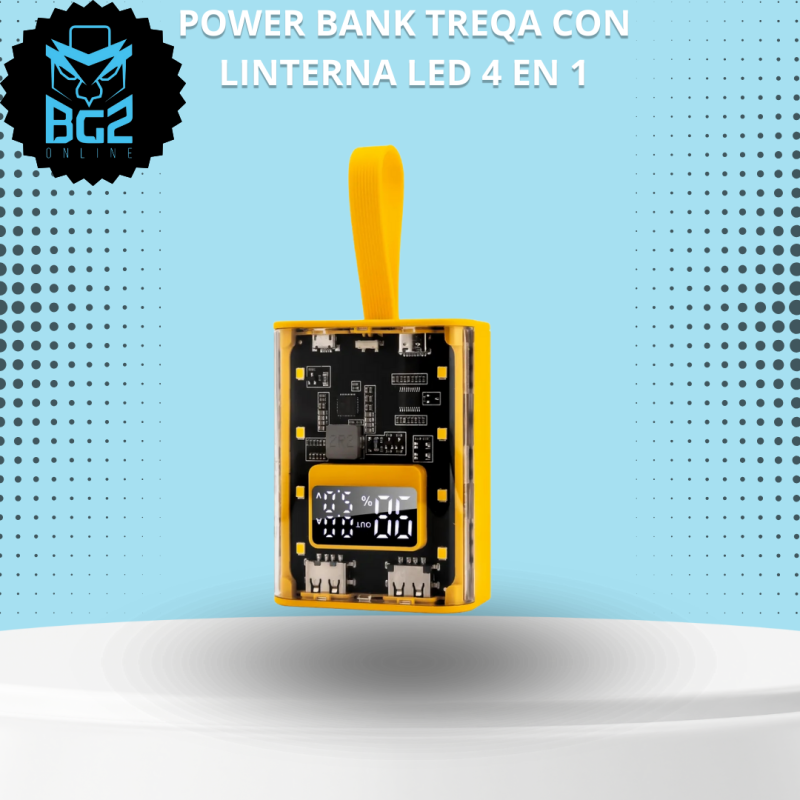 Comprar Power Bank Treqa Con Linterna Led 4 En 1 en Electroshopy